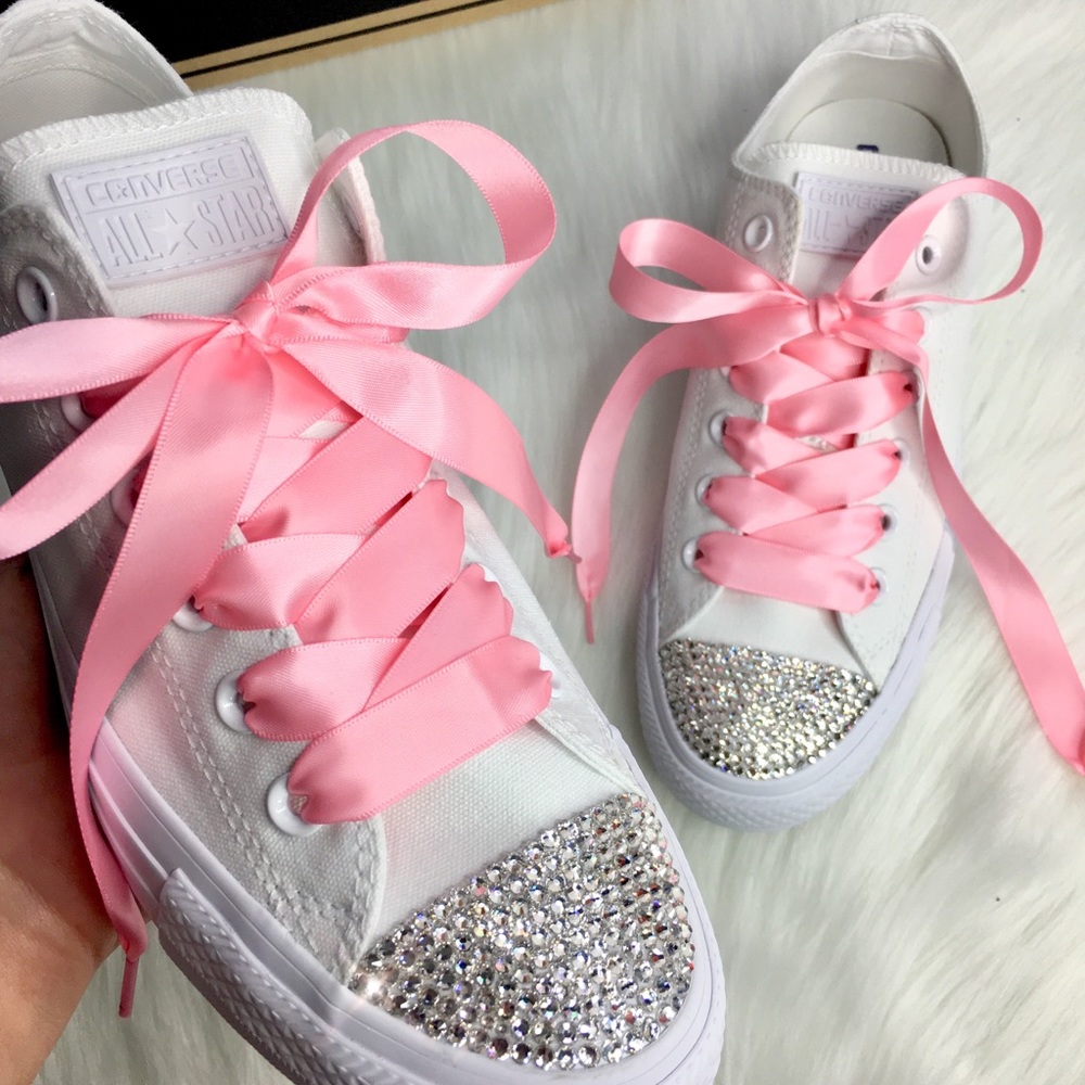 Bling Swarovski Crystal CONVERSE With Satin Laces - Picture 6 of 6
